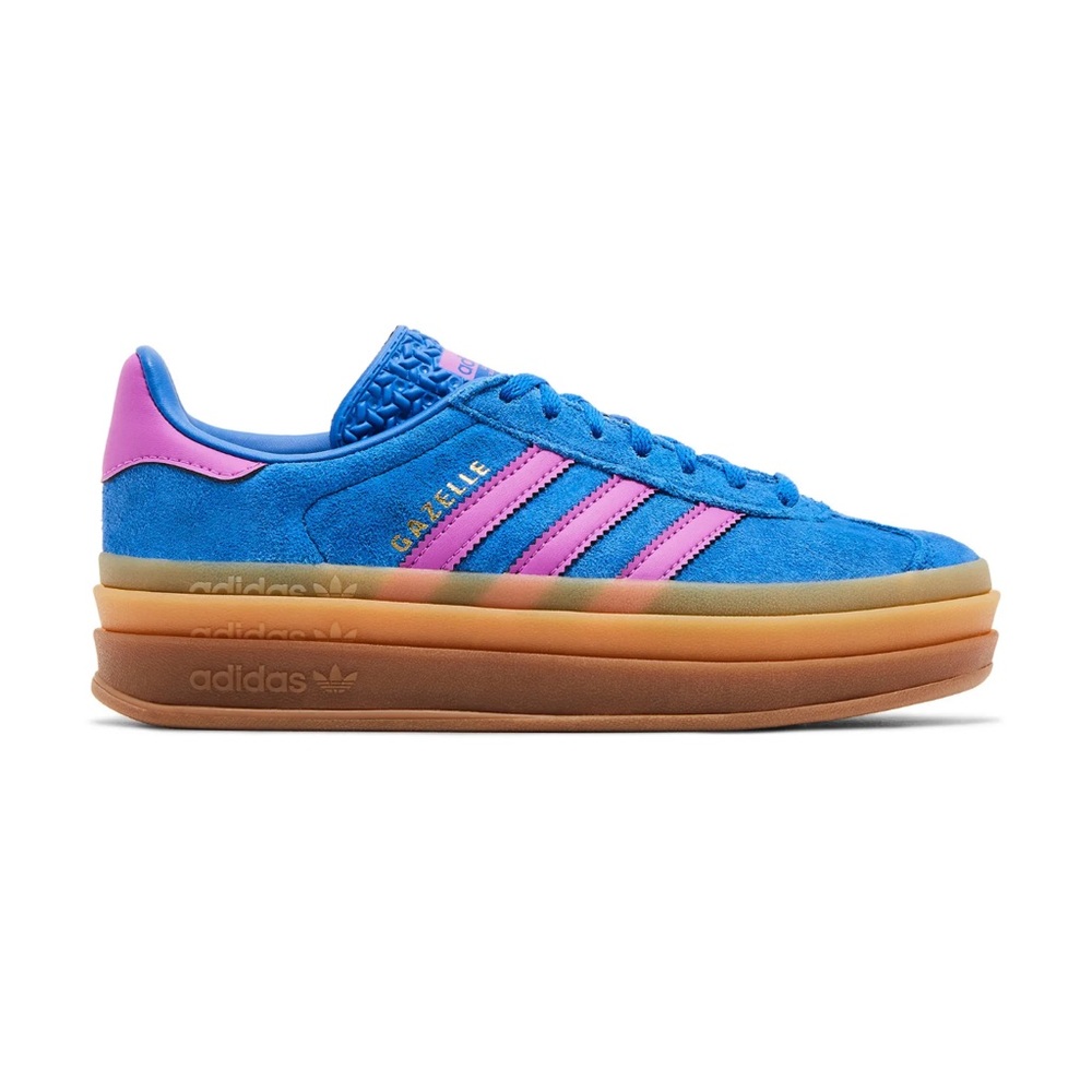 adidas Gazelle Platform Sneaker - Blue/Pink with Gum Sole
